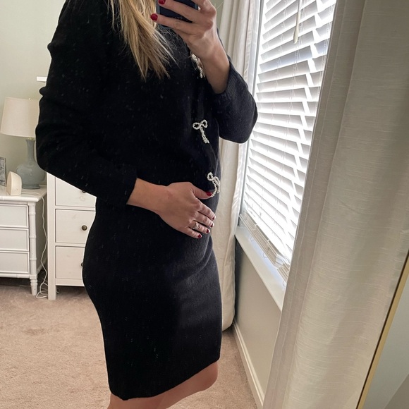 H&M Mama NWOT Sequin Bow Sweater Skirt Set - SOLD OUT size Small 4 6 S Maternity - Picture 2 of 5